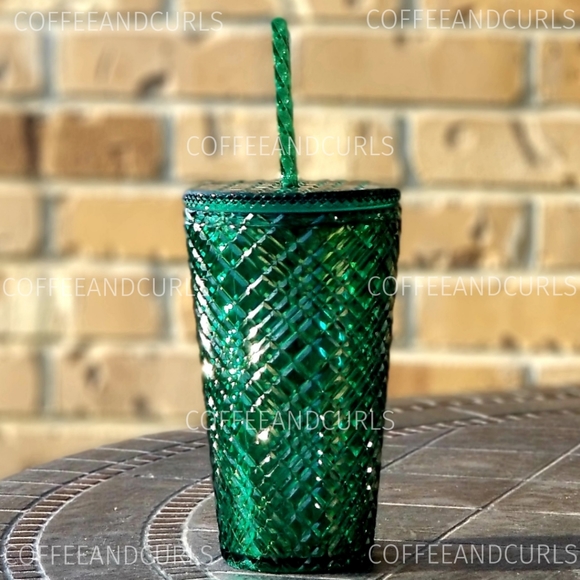 Starbucks Emerald Green Jeweled Grande Cold Cup Tumbler 16oz NWT - Picture 3 of 10